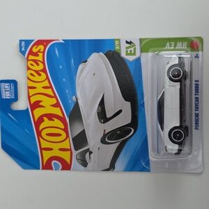 Hot Wheels White Porsche Taycan Turbo S Toy Car HW EV